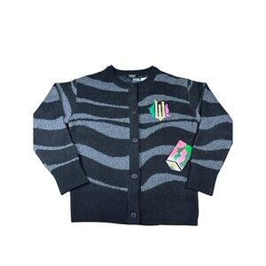 NWT Wicked x Paul Tazewell Cardigan Sweater XS Gray Black Striped Target